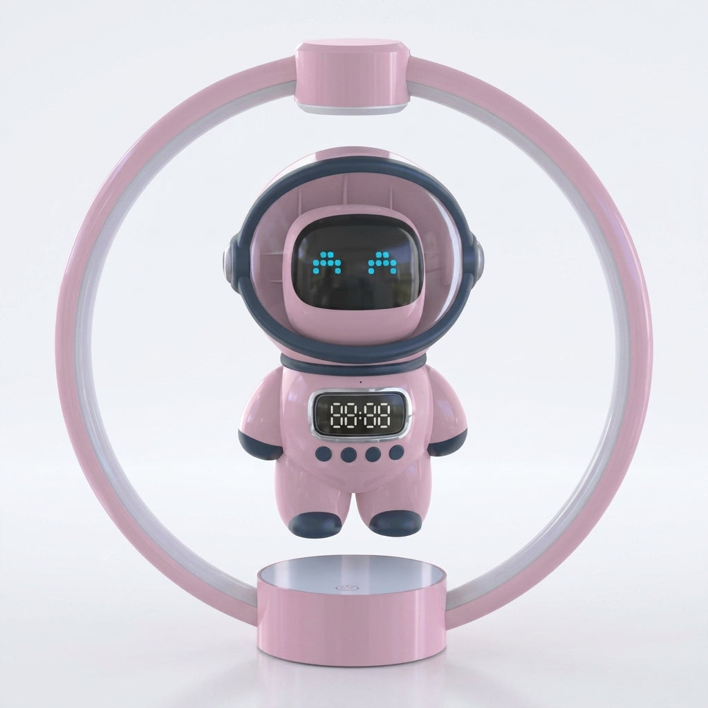 Parlante Bluetooth Astronauta con Levitación Magnética | Reloj | Radio FM | Tarjeta TF | Bluetooth