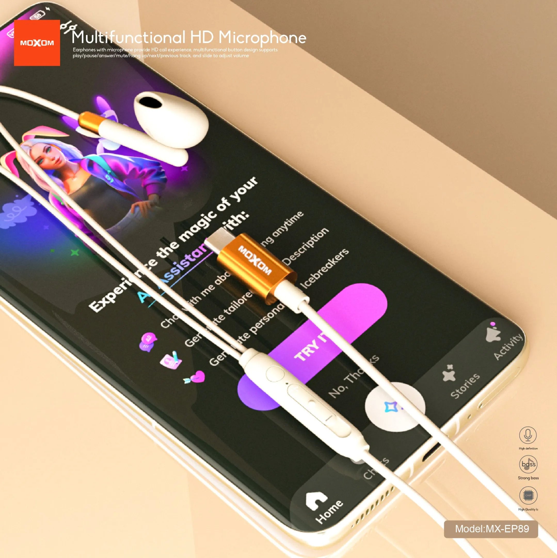 Audifonos Moxom EP89 Tipo C