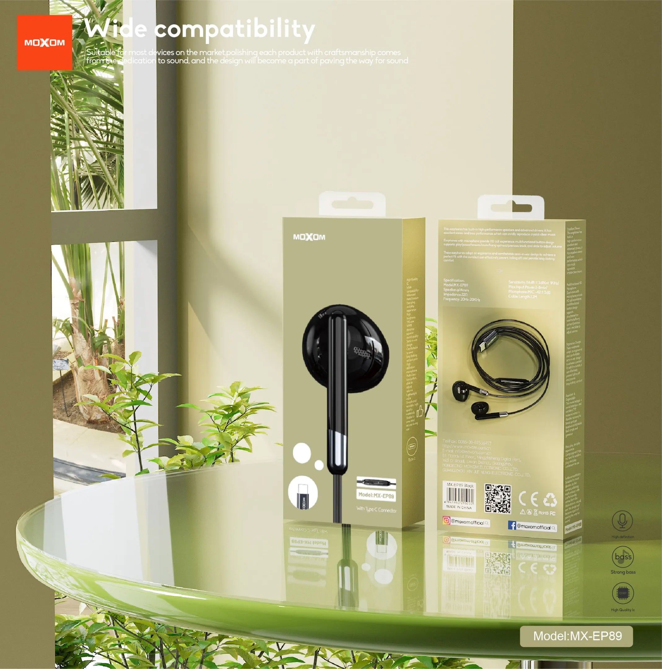 Audifonos Moxom EP89 Tipo C