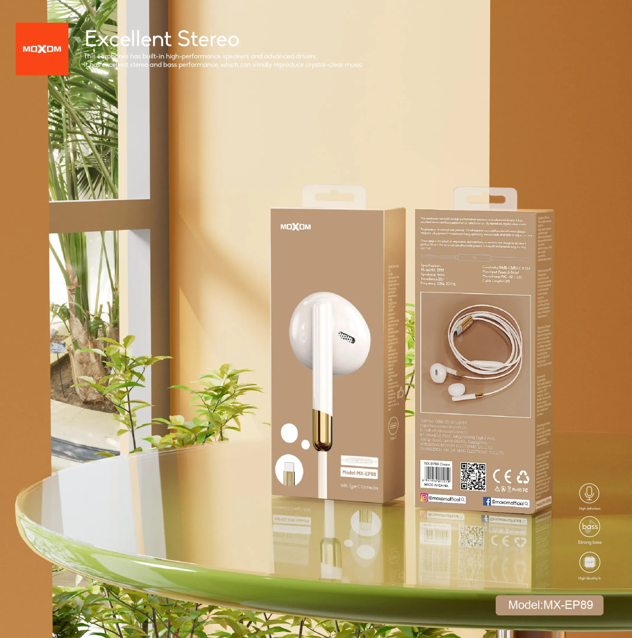 Audifonos Moxom EP89 Tipo C