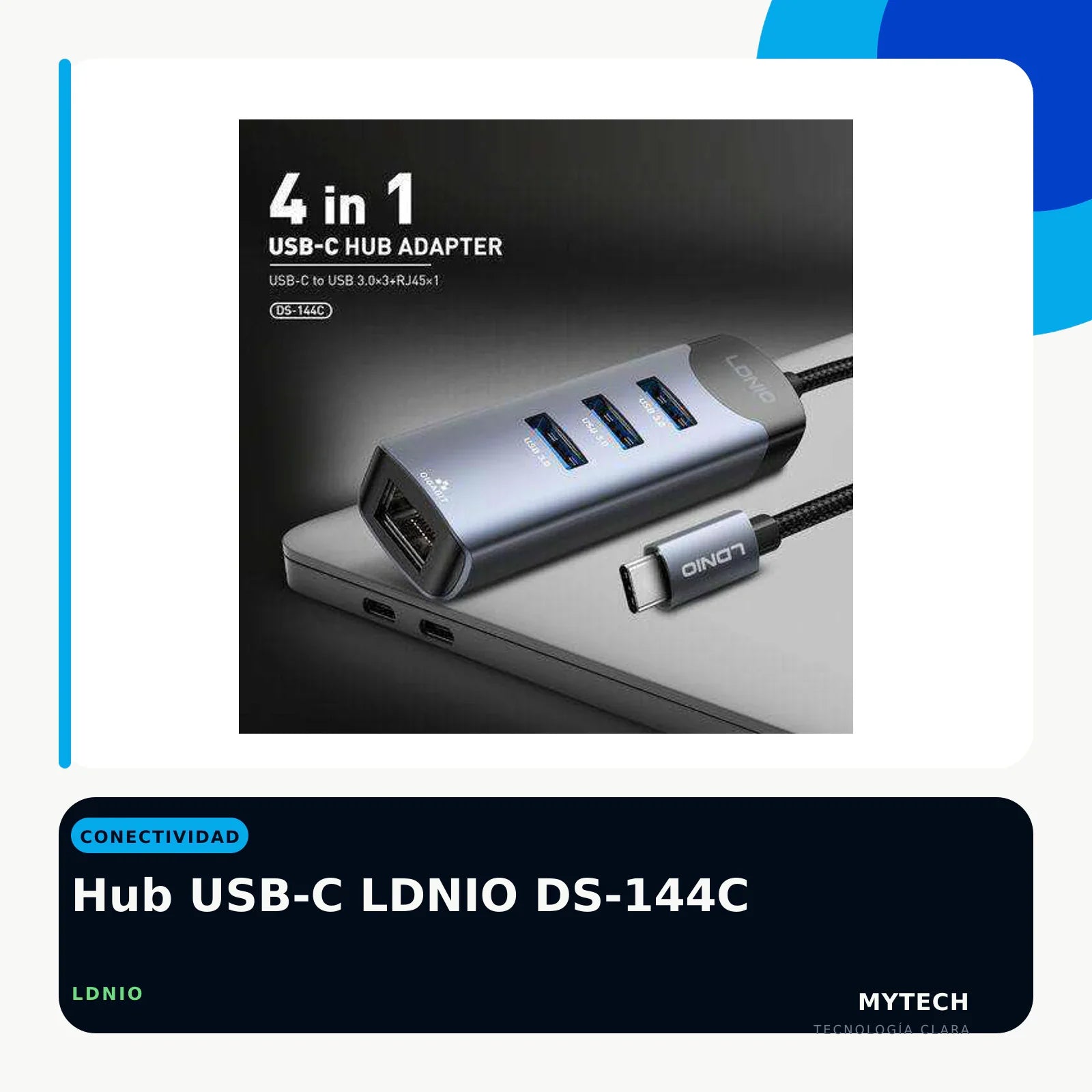 Hub USB-C LDNIO DS-144C - imagen ecommerce 1:1 MyTechCell