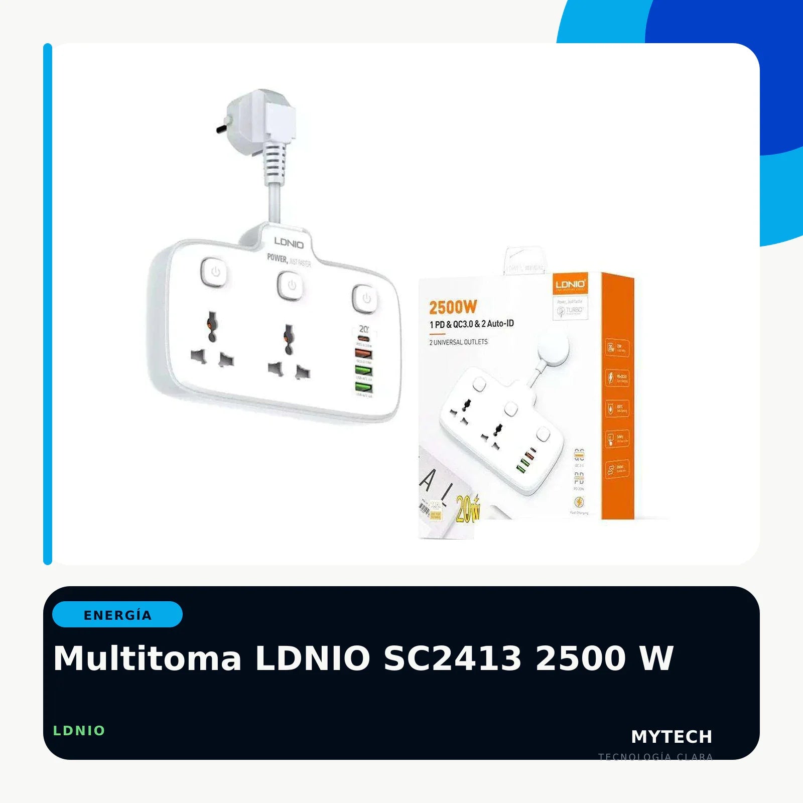Multitoma LDNIO SC2413 2500 W - imagen ecommerce 1:1 MyTechCell