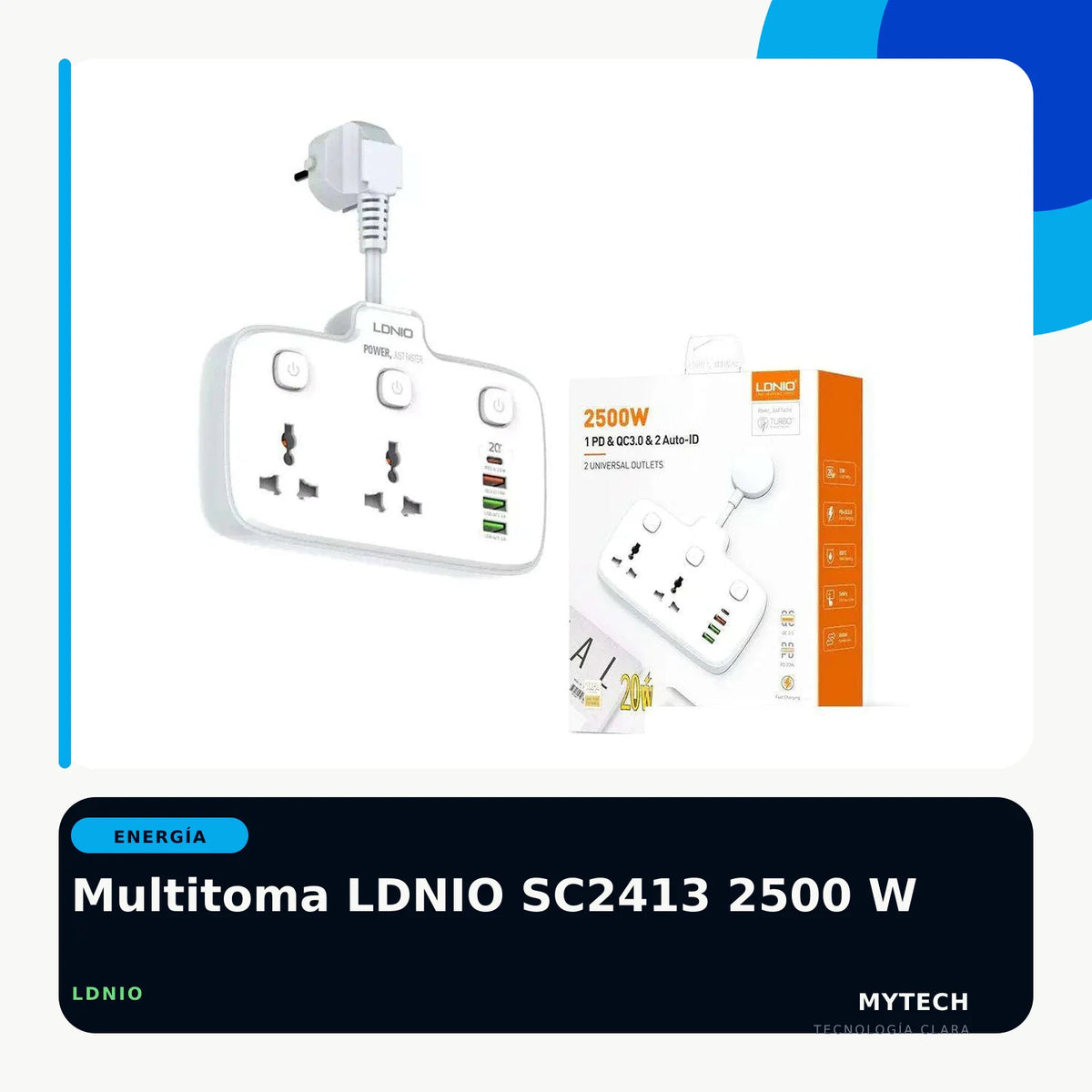 Multitoma LDNIO SC2413 2500 W - imagen ecommerce 1:1 MyTechCell