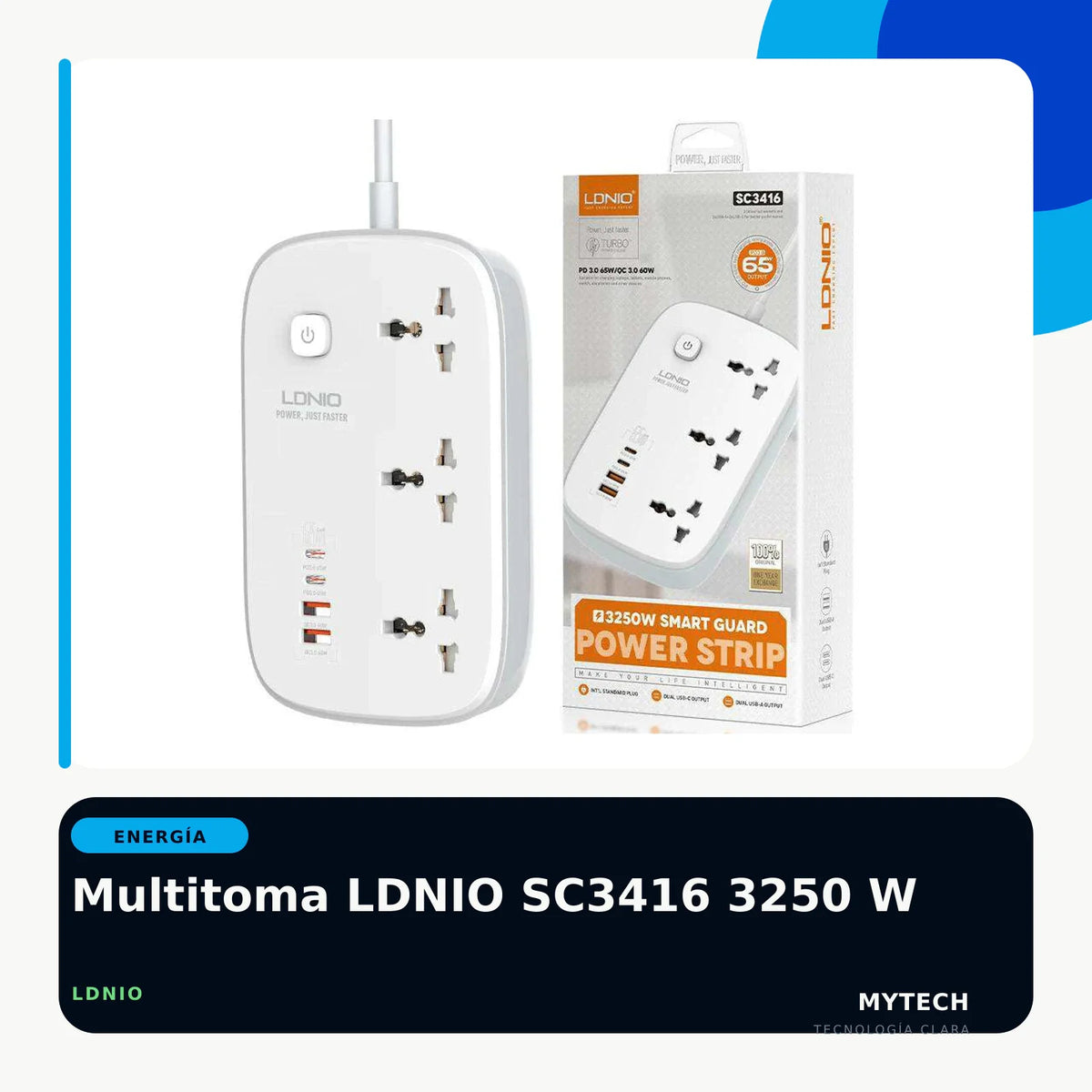 Multitoma LDNIO SC3416 3250 W - imagen ecommerce 1:1 MyTechCell