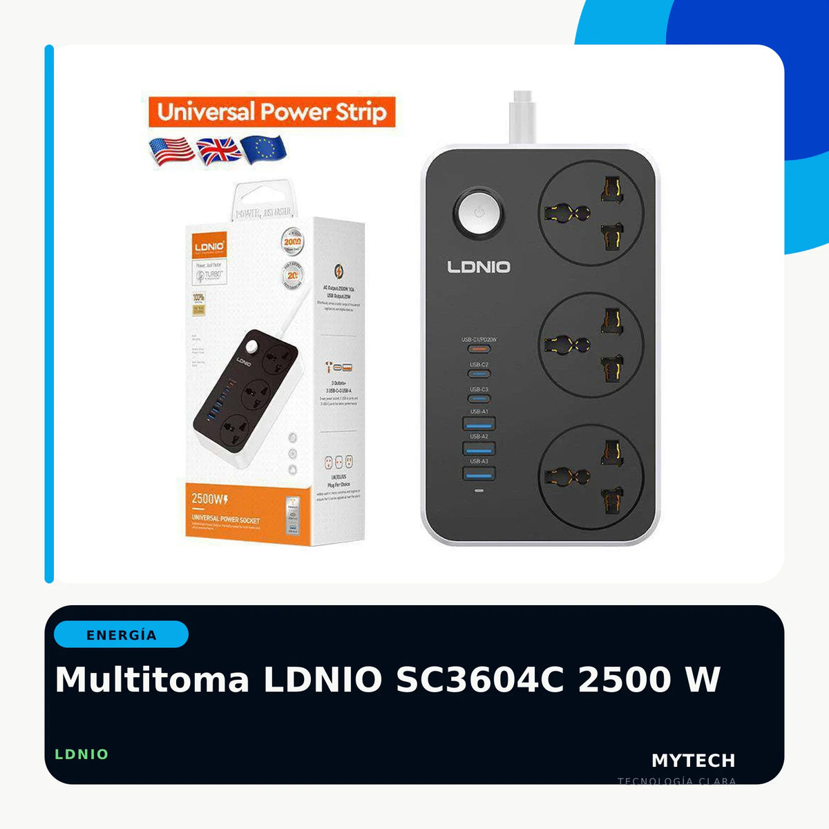 Multitoma LDNIO SC3604C 2500 W - imagen ecommerce 1:1 MyTechCell