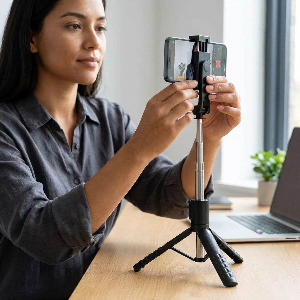 Selfie Stick NeePho NP-L8S | Trípode Integrado | Luz LED | Control Bluetooth Removible