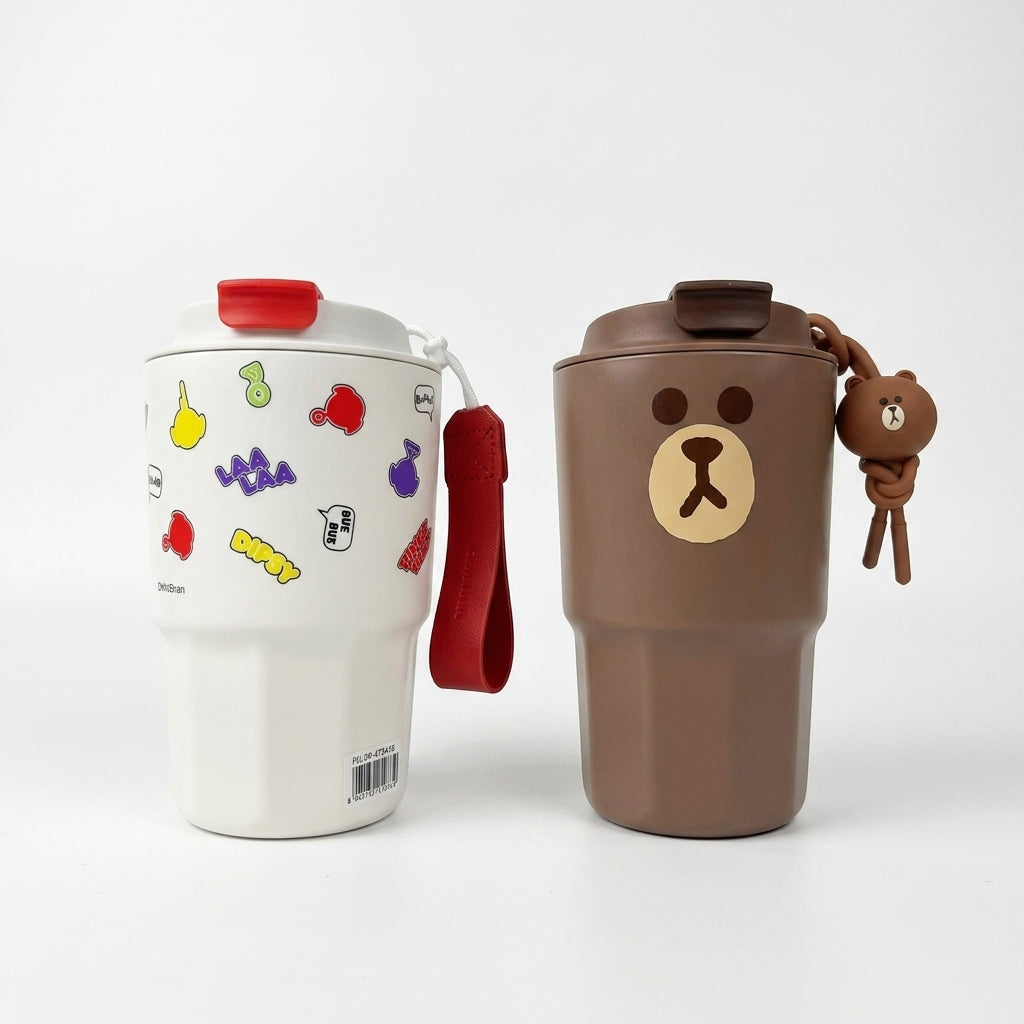 Termo Coffee Cup Pitillo Personajes Oso/Teletubies 500ml