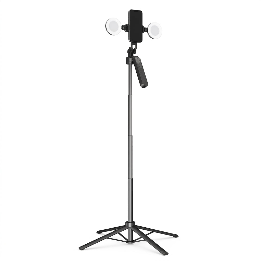 Selfie Stick NeePho NP-12S | Trípode 1.85 m | Seguimiento Facial IA | Luz LED | Control Remoto Bluetooth
