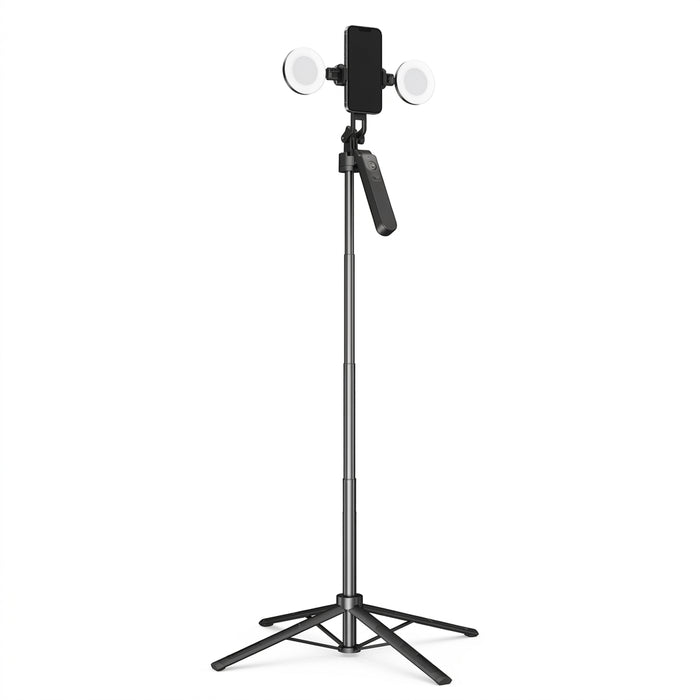 Trípode Selfie Stick Inteligente NeePho NP-12S con Seguimiento Facial AI y Luces LED