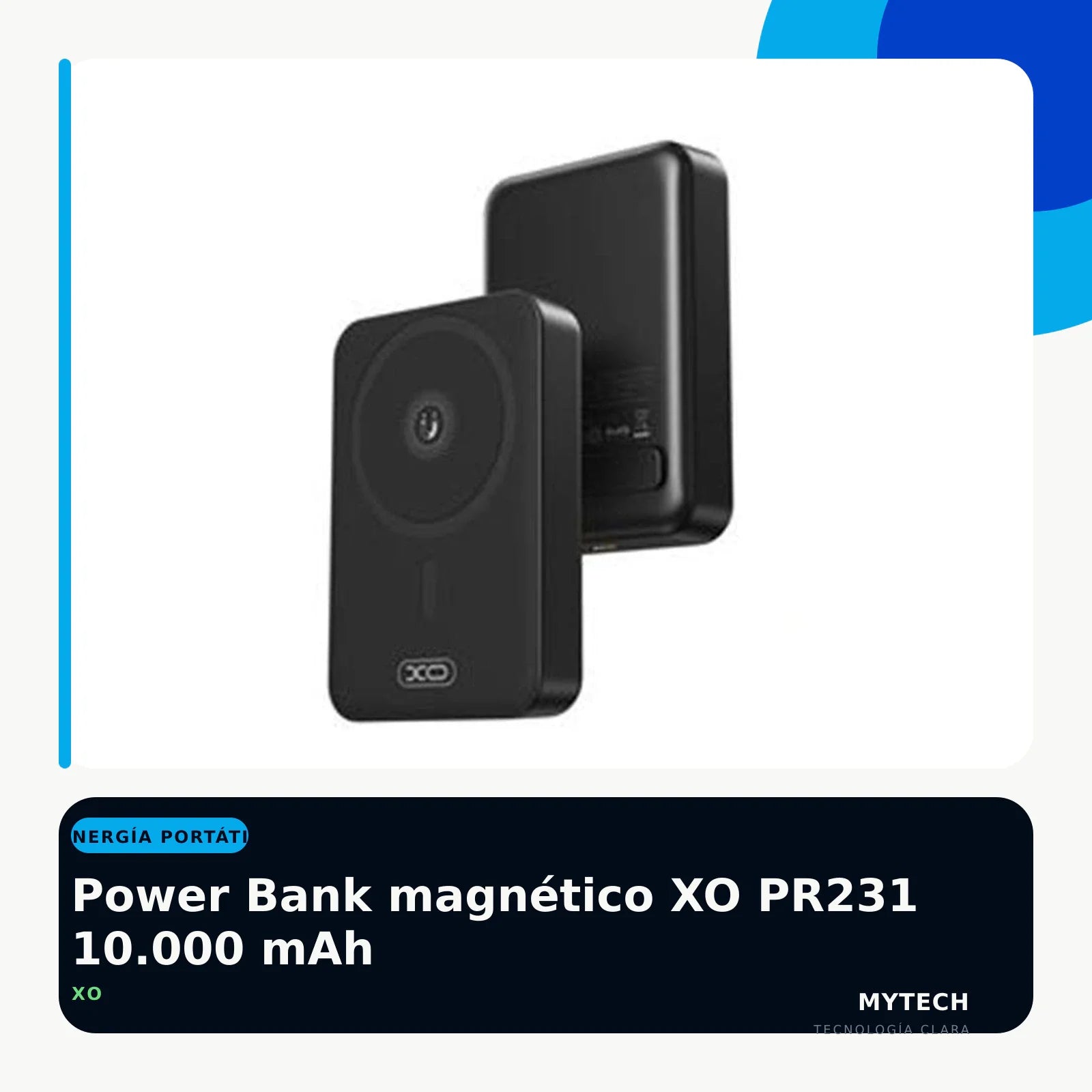 Power Bank magnético XO PR231 10.000 mAh - imagen ecommerce 1:1 MyTechCell
