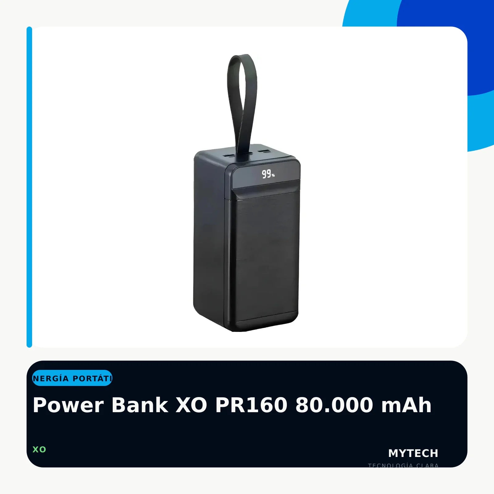Power Bank XO PR160 80.000 mAh - imagen ecommerce 1:1 MyTechCell