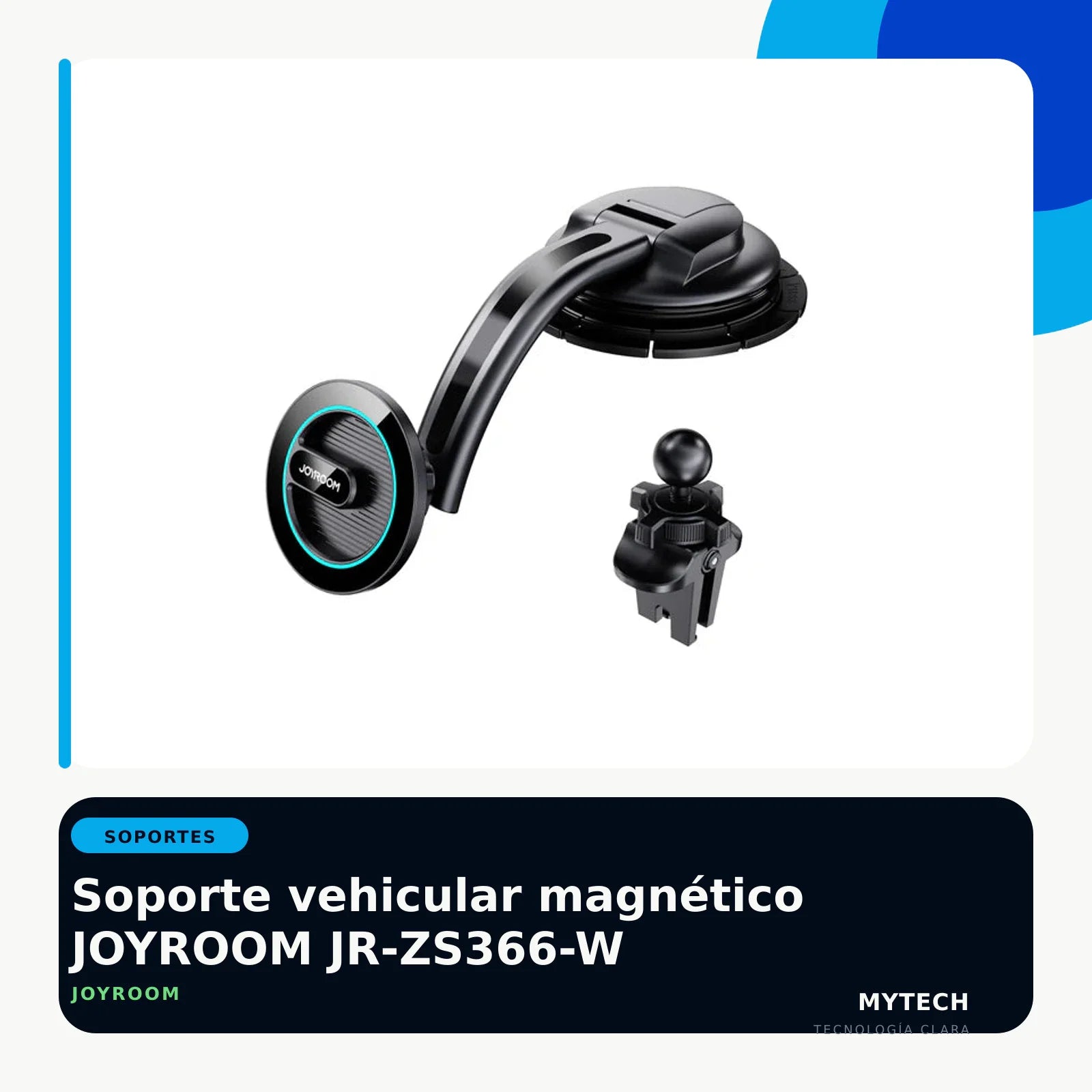 Soporte vehicular magnético JOYROOM JR-ZS366-W - imagen ecommerce 1:1 MyTechCell