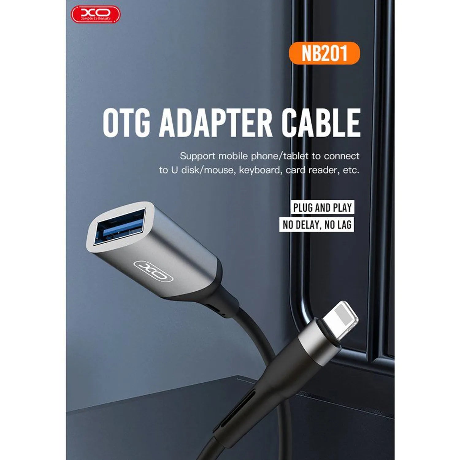 Adaptador Otg Xo NB201 2,0 Usb Lightning vista 2 - MyTechCell Colombia